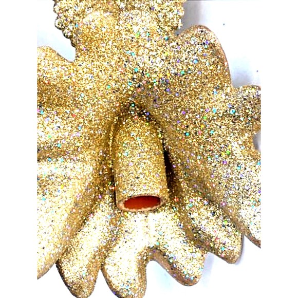 Gold Glittered Angel Christmas Tree Topper, Holiday Ornament Decoration - Picture 9 of 9